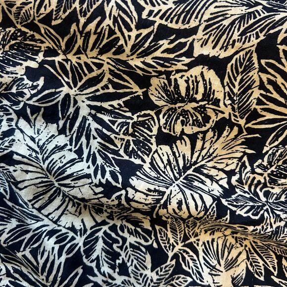 Jones New York & Co Wide Leg Crop Pants Women1X Linen Blend Pull On Navy Floral - Picture 5 of 6